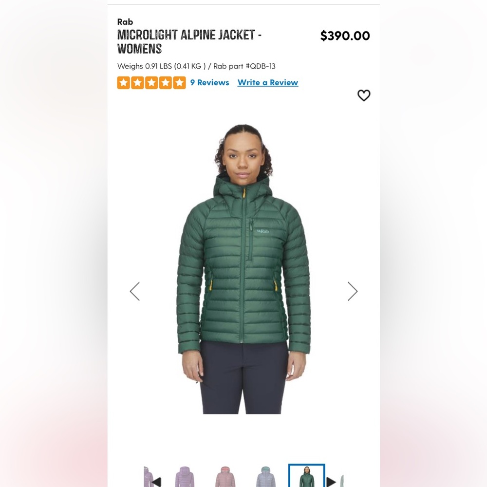 Rab microlight down hooded jacket
